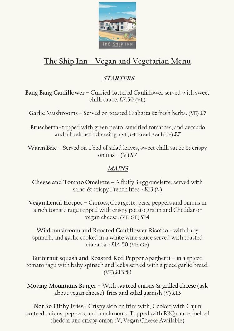 Image of the The Ship Inn - Vegan & Vegetarian Menu and The Ship Inn, Herne Bay