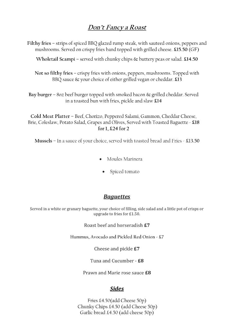 Image of the Sunday Menu Part 2 and The Ship Inn, Herne Bay
