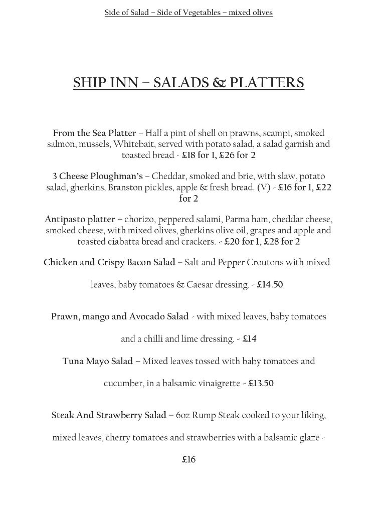 Image of the The Ship Inn - Menu (P5) and The Ship Inn, Herne Bay
