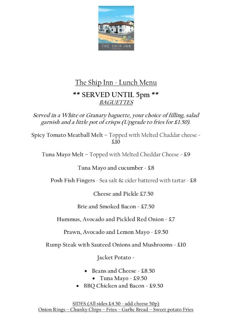 Image of the The Ship Inn - Menu (P6) and The Ship Inn, Herne Bay